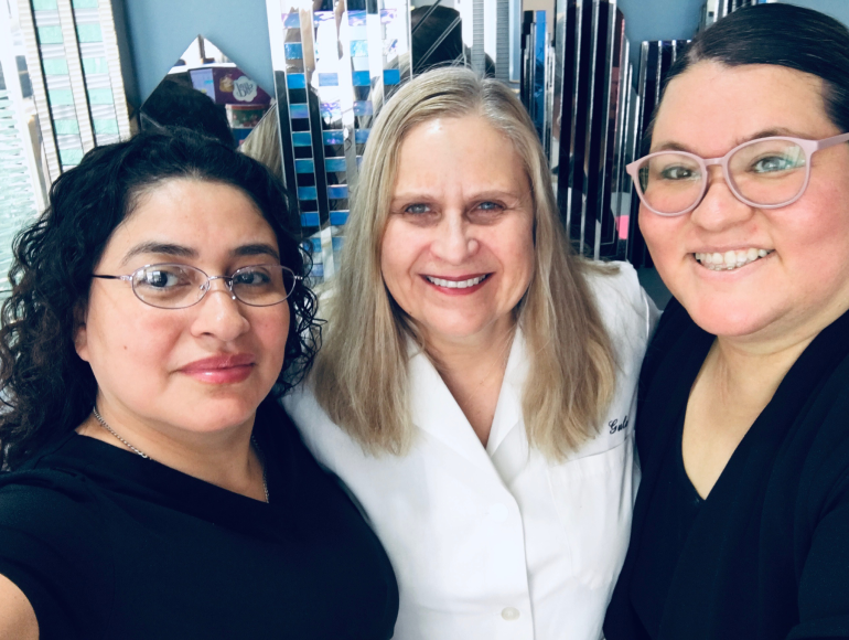 dentist Irene Gula and her friendly dental clinic assistant in chicago il